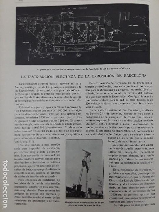 Coleccionismo de revistas y peri&oacute;dicos: LA DISTRIBUCION ELECTRICA EXPOSICION BARCELONA LA FERIA MUESTRARIO DE VALENCIA REVISTA A&Ntilde;O 1919