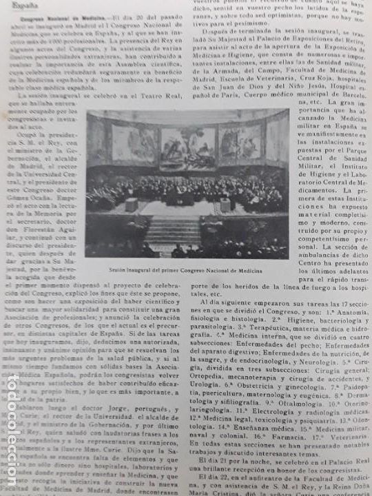 Coleccionismo de Revistas y Peri&oacute;dicos: I CONGRESO NACIONAL DE MEDICINA ALFONSO XIII MADRID TEATRO REAL REVISTA A&Ntilde;O 1919