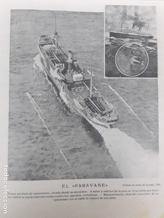 Collection Magazines and Newspapers: EL PARAVANE CAMPOS DE MINAS BUQUES ESQUELETO DE DRONTA MUSEO DURBAN AVE FOSIL REVISTA A&Ntilde;O 1919
