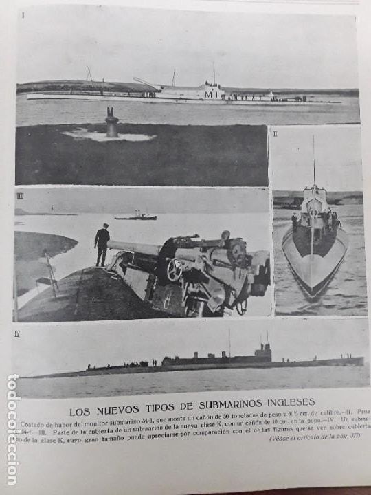 Collezionismo di Riviste e Giornali: LOS NUEVOS TIPOS DE SUBMARINOS INGLESES REVISTA A&Ntilde;O 1919