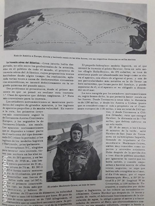 Collection Magazines and Newspapers: LA TRAVESIA AEREA DEL ATLANTICO EN AEROPLANO NC-3 NC-4 AEROPLANOS REVISTA A&Ntilde;O 1919