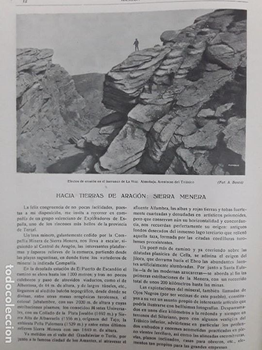 Collection Magazines and Newspapers: LA SIERRA MENERA LOS PESEBRES ALMOHAJA TERUEL BARRANCO DE LA HOZ REVISTA A&Ntilde;O 1919