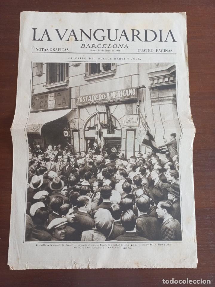 Coleccionismo de revistas y peri&oacute;dicos: &rdquo;la vanguardia&rdquo; cuatro p&aacute;ginas 16-5-1931