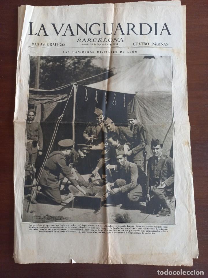 Coleccionismo de Revistas y Peri&oacute;dicos: &rdquo;la vanguardia&rdquo; cuatro p&aacute;ginas, 29-9-1934
