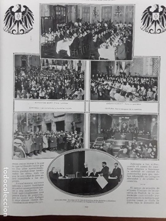 Collection Magazines and Newspapers: ARENYS DE MUNT FIESTA PATRIOTICA BANQUETE CERVERA COMISION ASAMBLEA VINICOLA HOJA A&Ntilde;O 1913