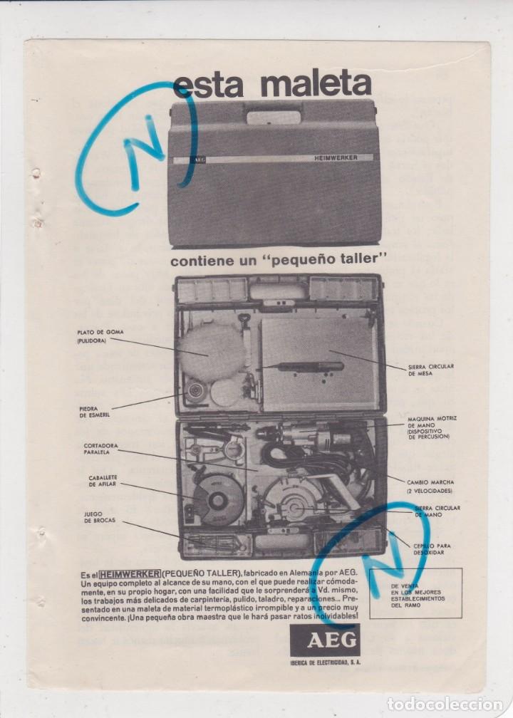 Coleccionismo de Revistas y Peri&oacute;dicos: PUBLICIDAD 1965. ANUNCIO MALETA HEIMWERKER (PEQUE&Ntilde;O TALLER). AEG