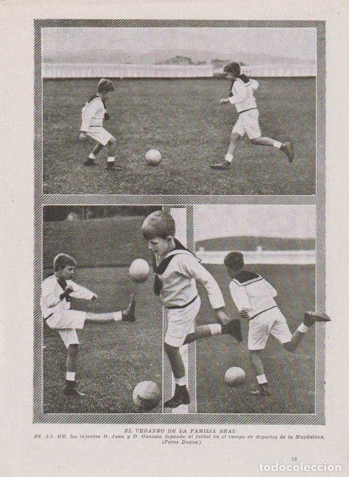 Collection Magazines and Newspapers: * SANTANDER * Veraneo de la familia Real, infantes Juan y Gonzalo en la Magdalena - 1922
