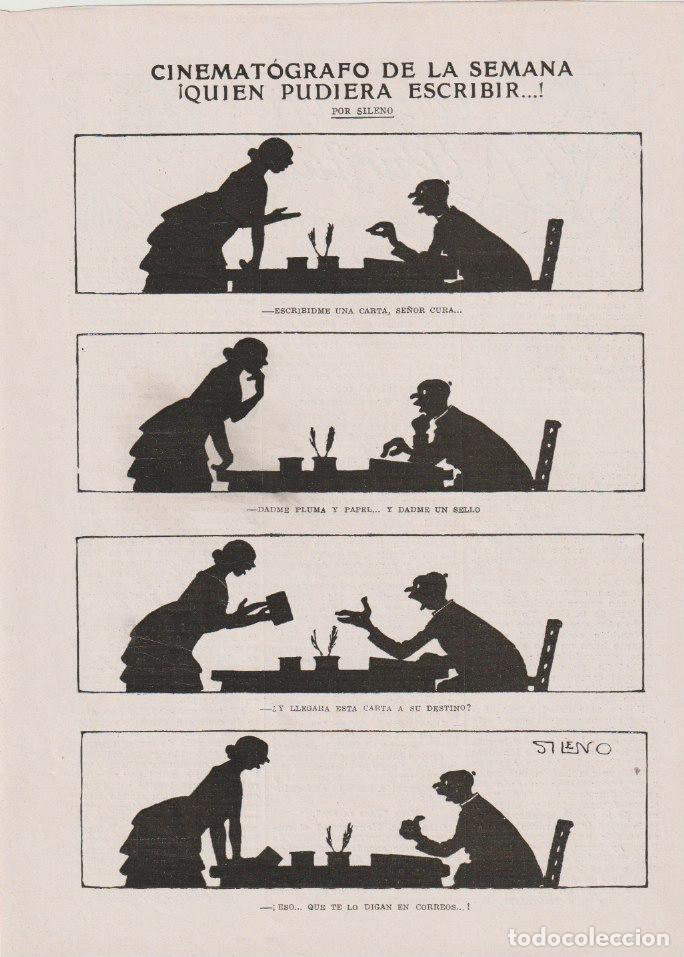 Collectionnisme de Revues et Journaux: Cinemat&oacute;grafo de la semana &iexcl; Quien pudiera escribir ! / humor por Sileno - 1922