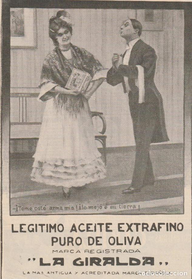 Coleccionismo de Revistas y Peri&oacute;dicos: Publicidad aceite puro de oliva marca La Giralda - 1912
