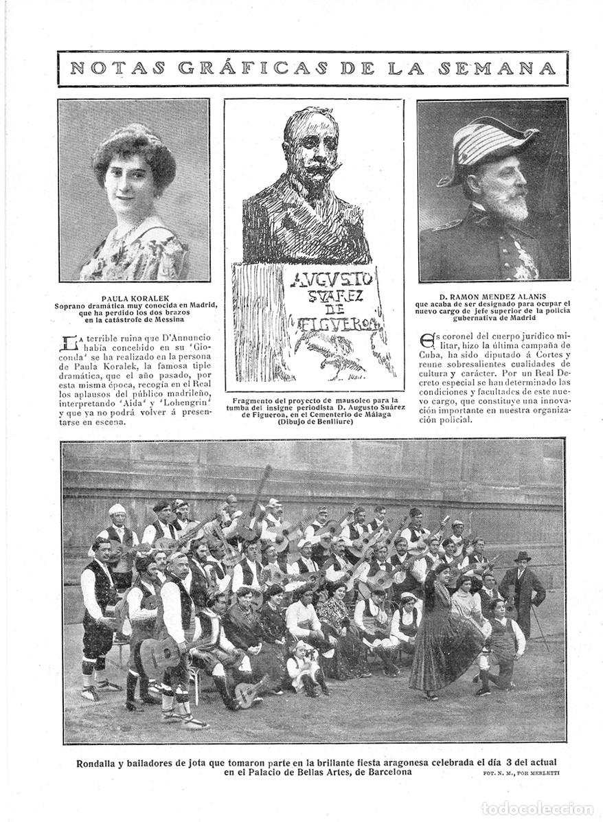 Collezionismo di Riviste e Giornali: 1909 HOJA REVISTA RAM&Oacute;N M&Eacute;NDEZ ALANIS NUEVO JEFE SUPERIOR DE POLIC&Iacute;A GUBERNATIVA DE MADRID