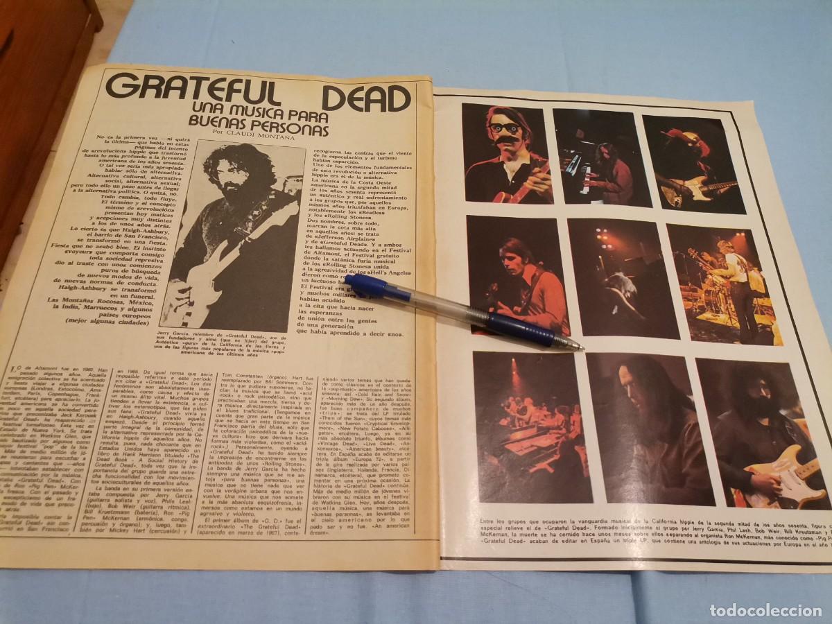 Coleccionismo de Revistas y Peri&oacute;dicos: GRATEFUL DEAD RECORTE REVISTA 2 PAGINAS REVERSO MIGUEL BOSE 1973