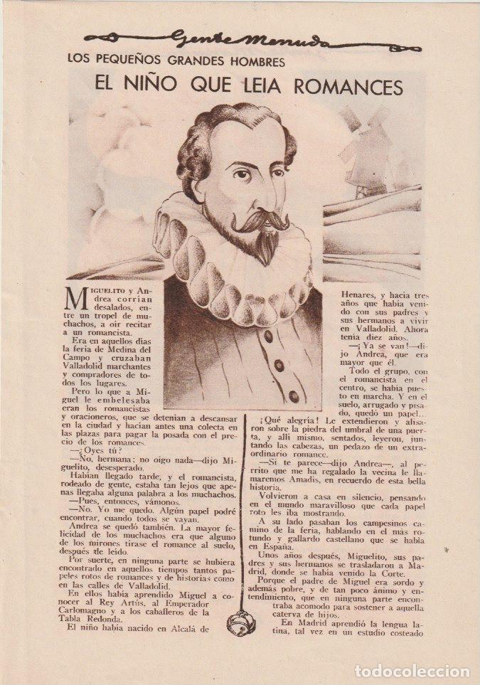 Collection Magazines and Newspapers: * CERVANTES * Los peque&ntilde;os grandes hombres: el ni&ntilde;o que le&iacute;a romances -1931