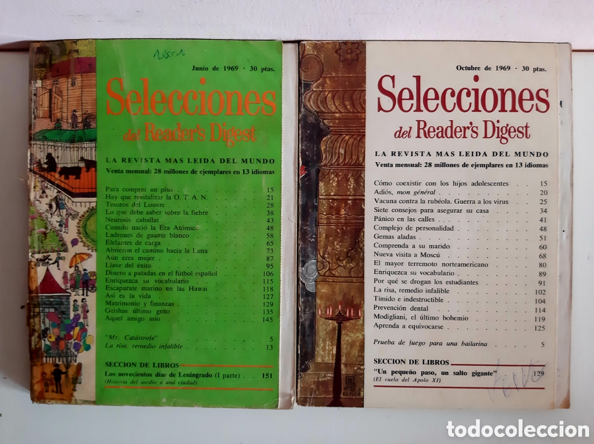Collezionismo di Riviste e Giornali: LOTE 2 REVISTAS SELECCIONES READER'S DIGEST/ A&ntilde;o 1969