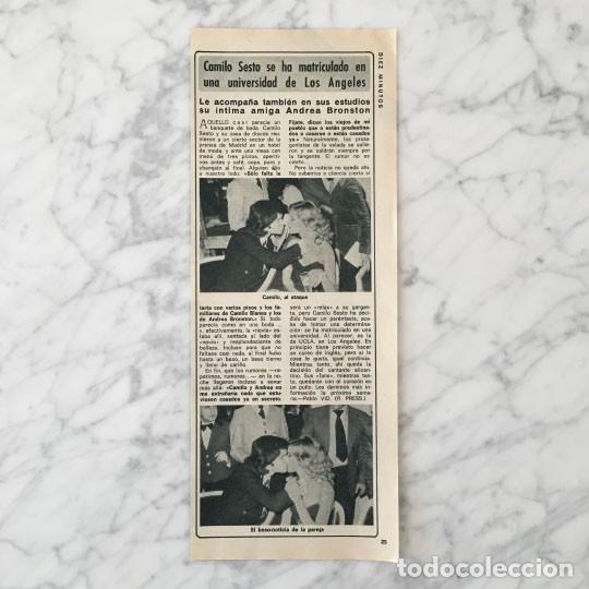Coleccionismo de revistas y peri&oacute;dicos: RECORTE - CAMILO SESTO - 1979