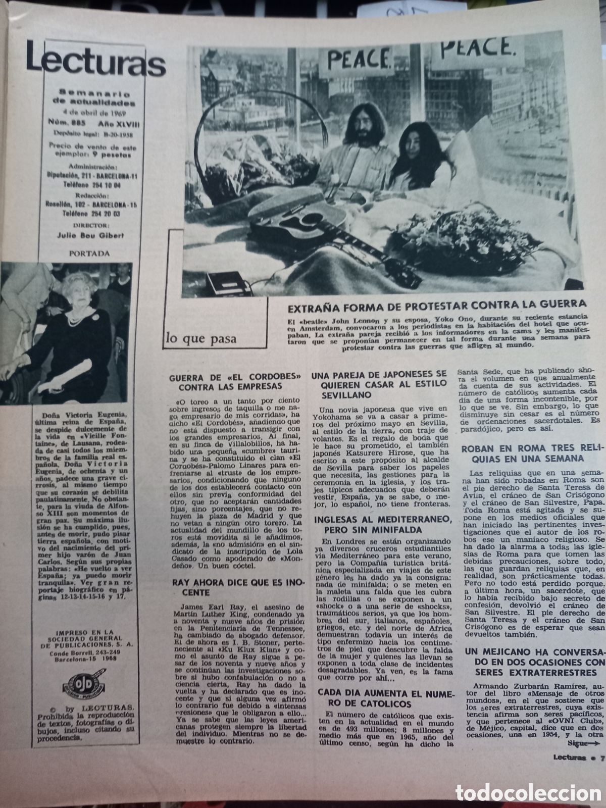 Coleccionismo de Revistas y Peri&oacute;dicos: john lennon yoko ono los beatles