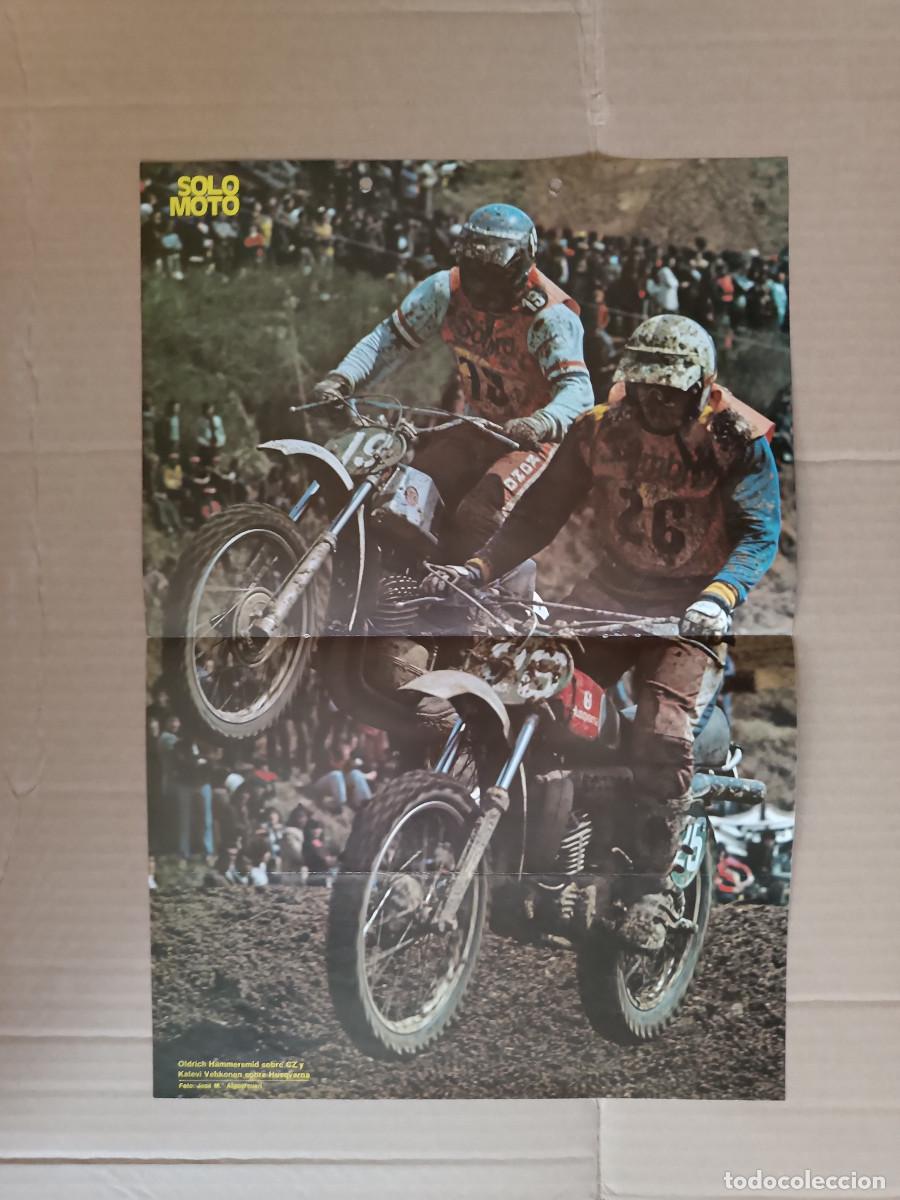 Coleccionismo de Revistas y Peri&oacute;dicos: POSTER REVISTA SOLO MOTO ACTUAL N&ordm; 7 A&Ntilde;O 1975. OLDRICH HAMMERSMID. CZ Y VALEVI. HUSQVARNA.