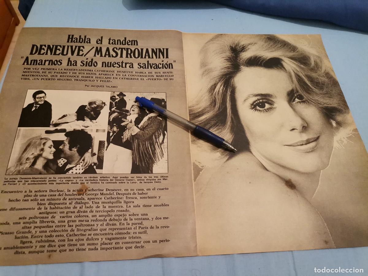 Collezionismo di Riviste e Giornali: CATHERINE DENEUVE Y MARCELLO MASTROIANNI RECORTE REVISTA 3 PAGINAS 1973