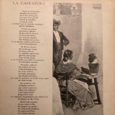 Coleccionismo de Revistas y Periódicos: LA CASTAÑERA DE ARTURO REYES, ILUSTRACIÓN DE VARELA 1899 HOJA REVISTA. Lote 365306636