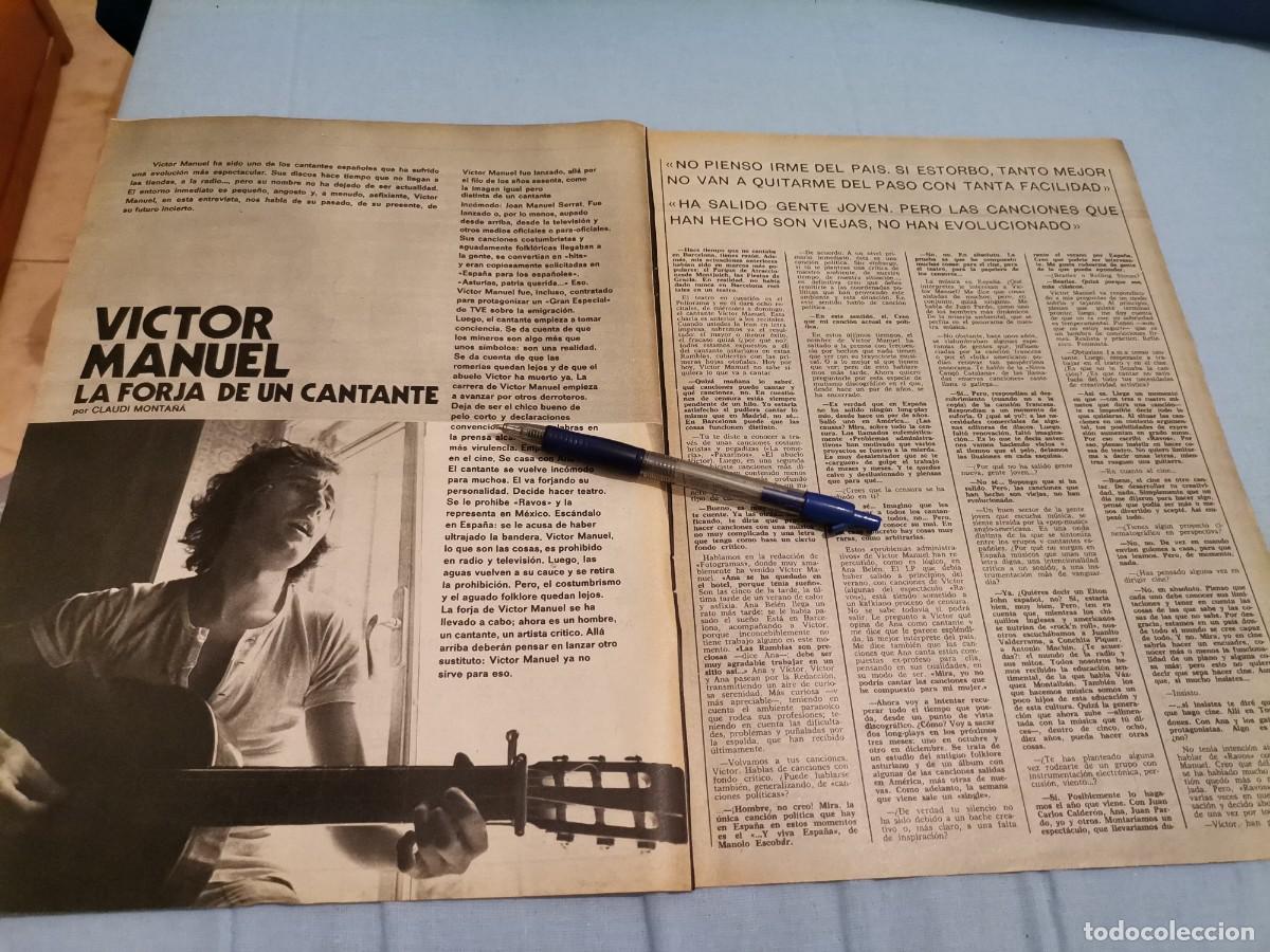 Coleccionismo de Revistas y Peri&oacute;dicos: VICTOR MANUEL RECORTE REVISTA 3 PAGINAS 1973
