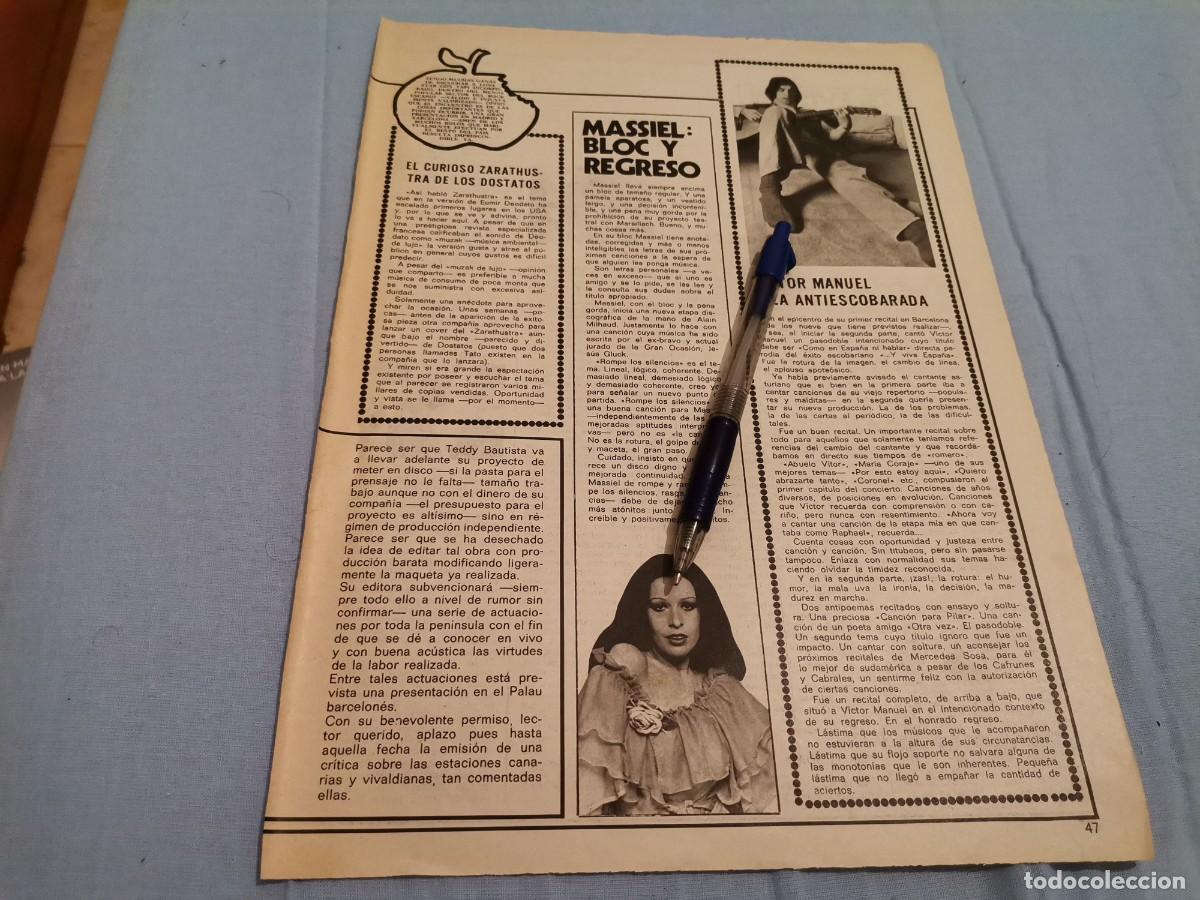 Coleccionismo de Revistas y Peri&oacute;dicos: VICTOR MANUEL, MASSIEL RECORTE REVISTA 1973