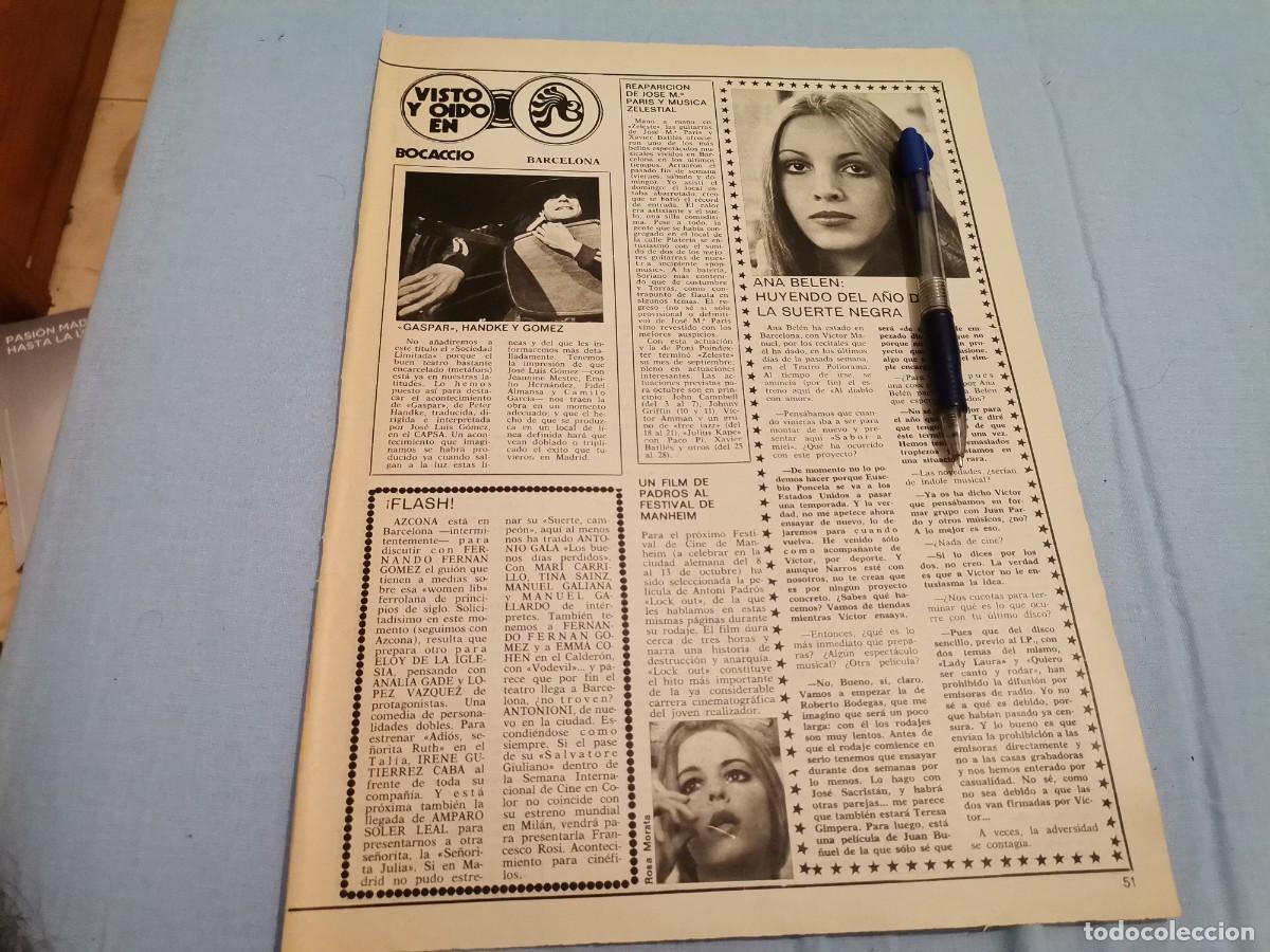 Coleccionismo de Revistas y Peri&oacute;dicos: ANA BEL&Eacute;N REVERSO ROC&Iacute;O DURCAL Y JUNIOR MORALES RECORTE REVISTA 2 PAGINAS 1973