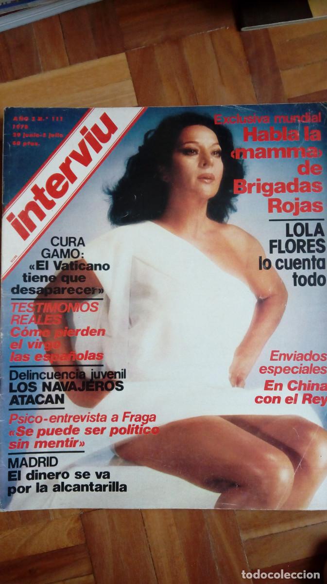 Coleccionismo de revistas y peri&oacute;dicos: Intervi&uacute; revista portada Lola flores