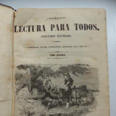 Coleccionismo de Revistas y Periódicos: LECTURA PARA TODOS, SEMANARIO ILUSTRADO GRABADOS, 1 TOMO, 51 NUMEROS, AÑO 1860, VER FOTOS. Lote 365851921