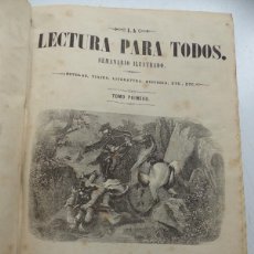Coleccionismo de Revistas y Periódicos: LECTURA PARA TODOS, SEMANARIO ILUSTRADO GRABADOS, 1 TOMO, 53 NUMEROS, AÑO 1859, VER FOTOS. Lote 365852426