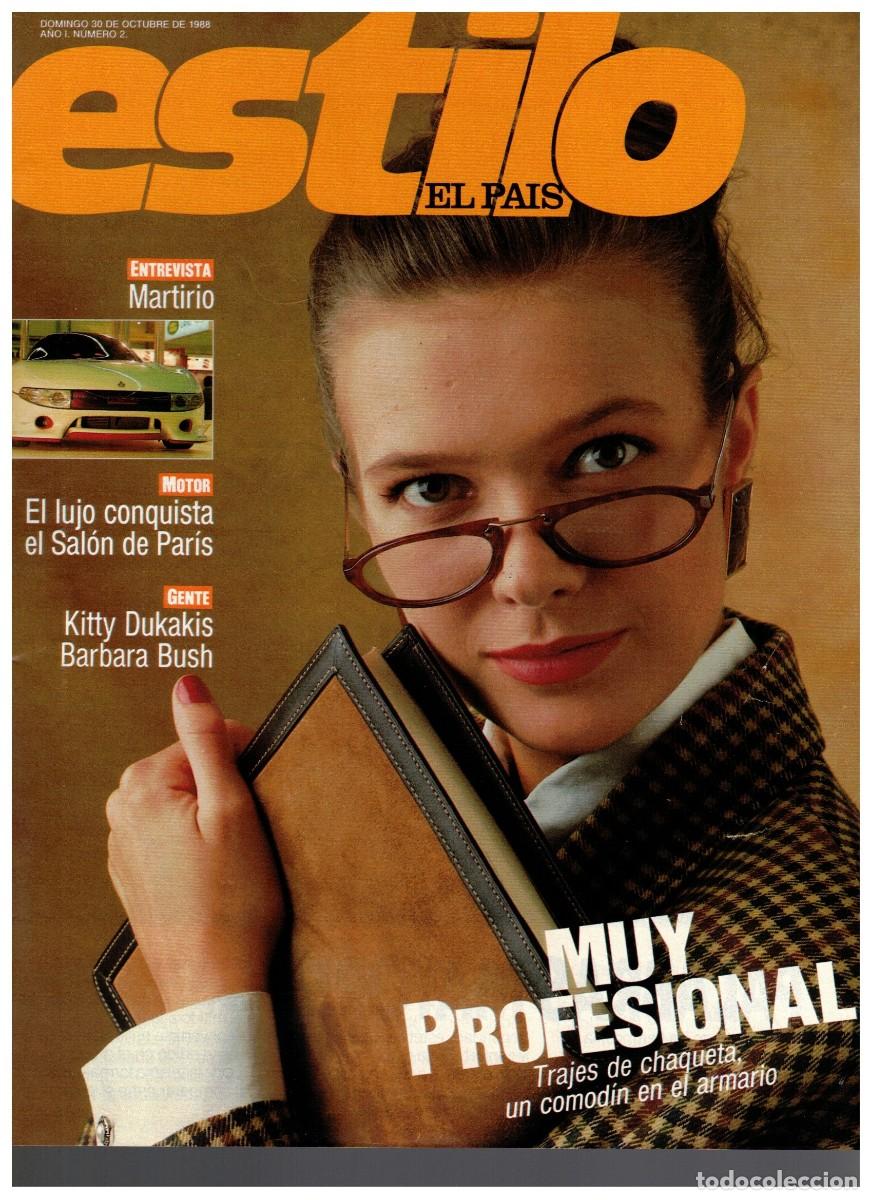 Coleccionismo de Revistas y Peri&oacute;dicos: ESTILO 1988 MARTIRIO KITTY DUKAKIS BARBARA BUSH MAURICE CHEVALIER PAZ MURO Y TXOMIN SALAZAR U2