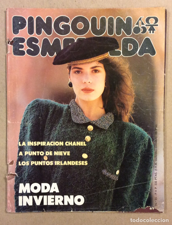 Collectionnisme de Revues et Journaux: PINGOUIN ESMERALDA N&deg; 55 (A&Ntilde;OS 80). MODA INVIERNO. INCLUYE PATRONES