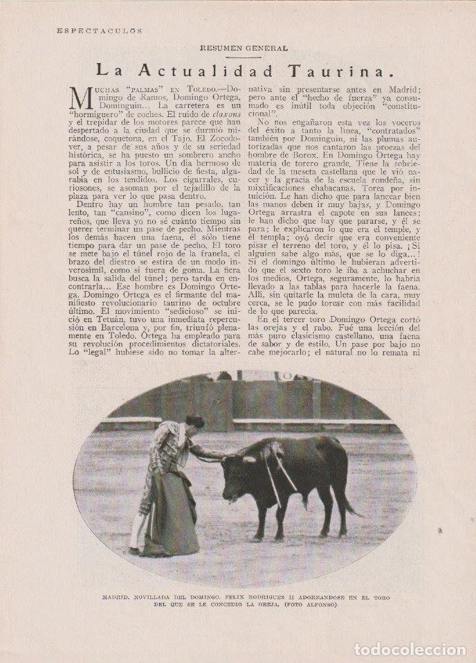 Coleccionismo de Revistas y Peri&oacute;dicos: * TOROS Y TOREROS * F&eacute;lix Rodr&iacute;guez II, Perete, Alfredo Corrochano, Cagancho -1931