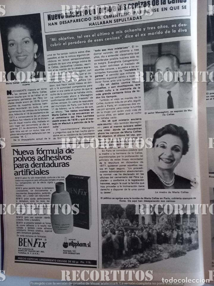 Sammeln von Zeitschriften und Zeitungen: LAS CENIZAS DE MARIA CALLAS