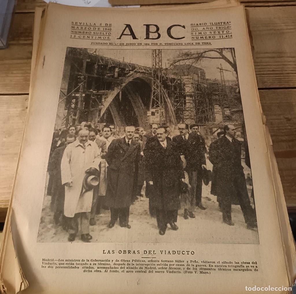 Coleccionismo de Revistas y Peri&oacute;dicos: ABC SEVILLA 5 MARZO 1940, WWII, REORGANIZACION SANTO ENTIERRO,CHOQUE TRENES DESPE&Ntilde;APERROS, ETC..