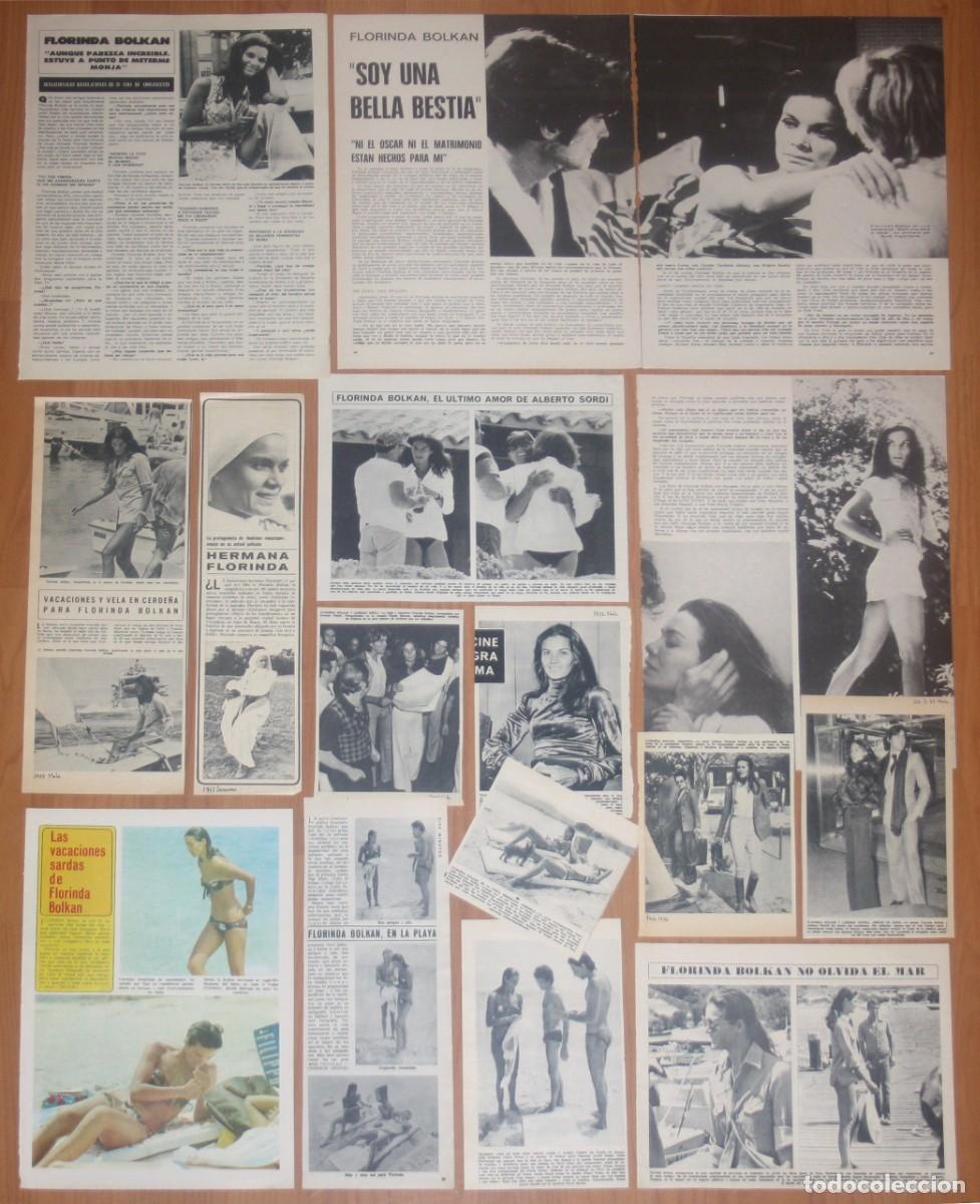 Coleccionismo de revistas y peri&oacute;dicos: FLORINDA BOLKAN lote prensa spain magazine clippings 1970s sexy photos Brazil cinema actress