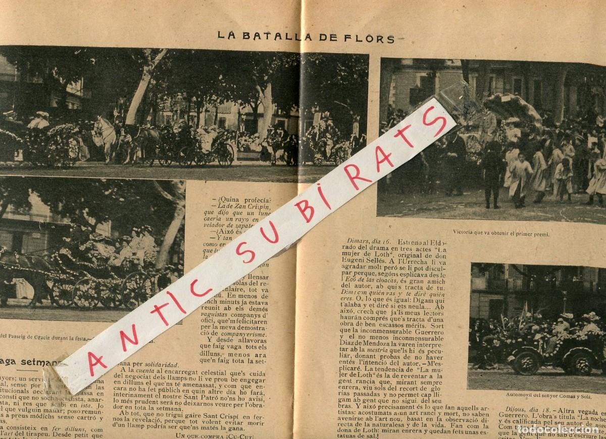 Coleccionismo de Revistas y Peri&oacute;dicos: REVISTA ENTERA A&Ntilde;O 1903 LA BATALLA DE LAS FLORES EN BARCELONA EL MERCADO DESANT ANTONI