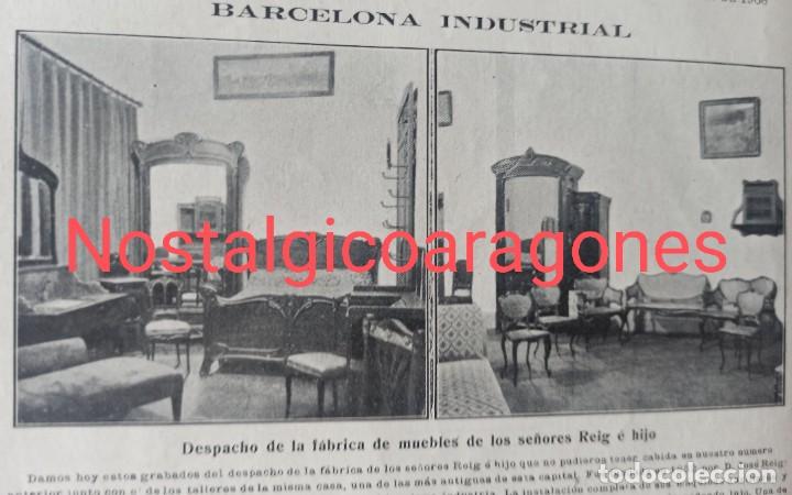 Collectionnisme de Revues et Journaux: Barcelona industrial f&aacute;brica muebles Reig e Hijo foto revista principio siglo XX 190Z
