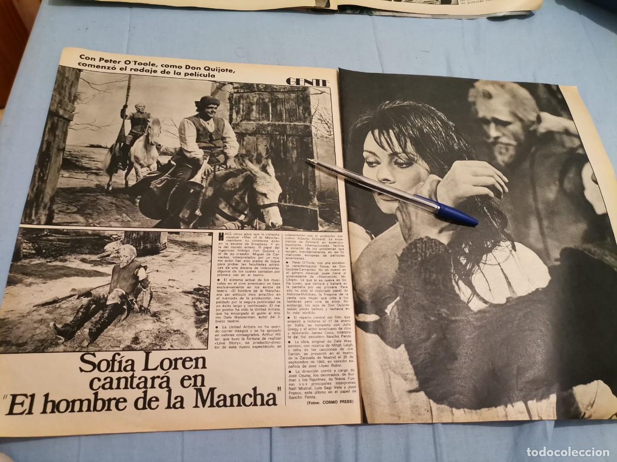 Coleccionismo de Revistas y Peri&oacute;dicos: SOF&Iacute;A LOREN CANTAR&Aacute; EN EL HOMBRE DE LA MANCHA RECORTE REVISTA 2 PAGINAS 1972