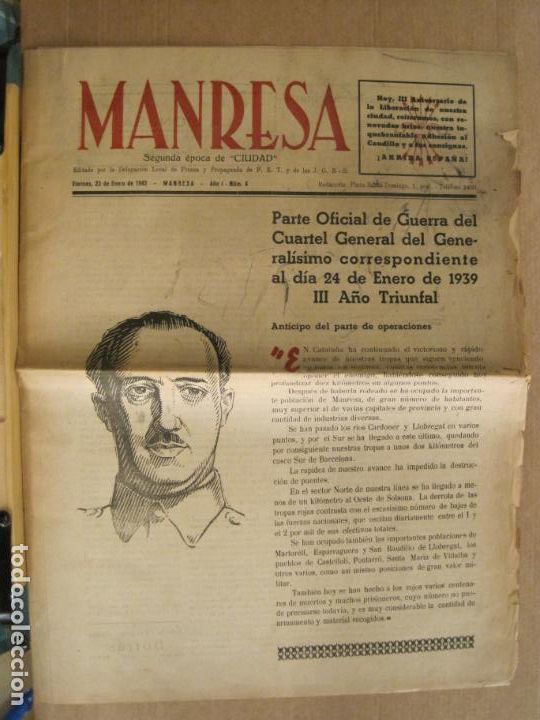 Collection Magazines and Newspapers: MANRESA-NUMERO 4-23 ENERO 1942-FRANCO-FALANGE-F.E.T. Y J.O.N.S.-VER FOTOS-(V-23.663)