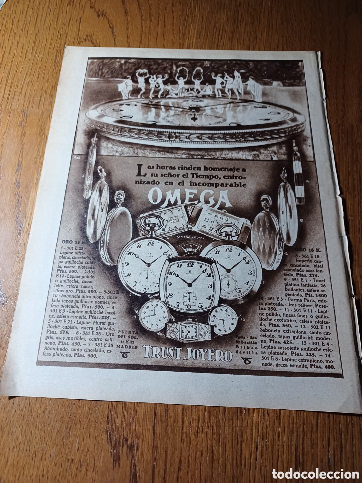 Coleccionismo de Revistas y Peri&oacute;dicos: PUBLICIDAD OMEGA TRUST JOYERO . A&Ntilde;O 1928 29 X 22 CM