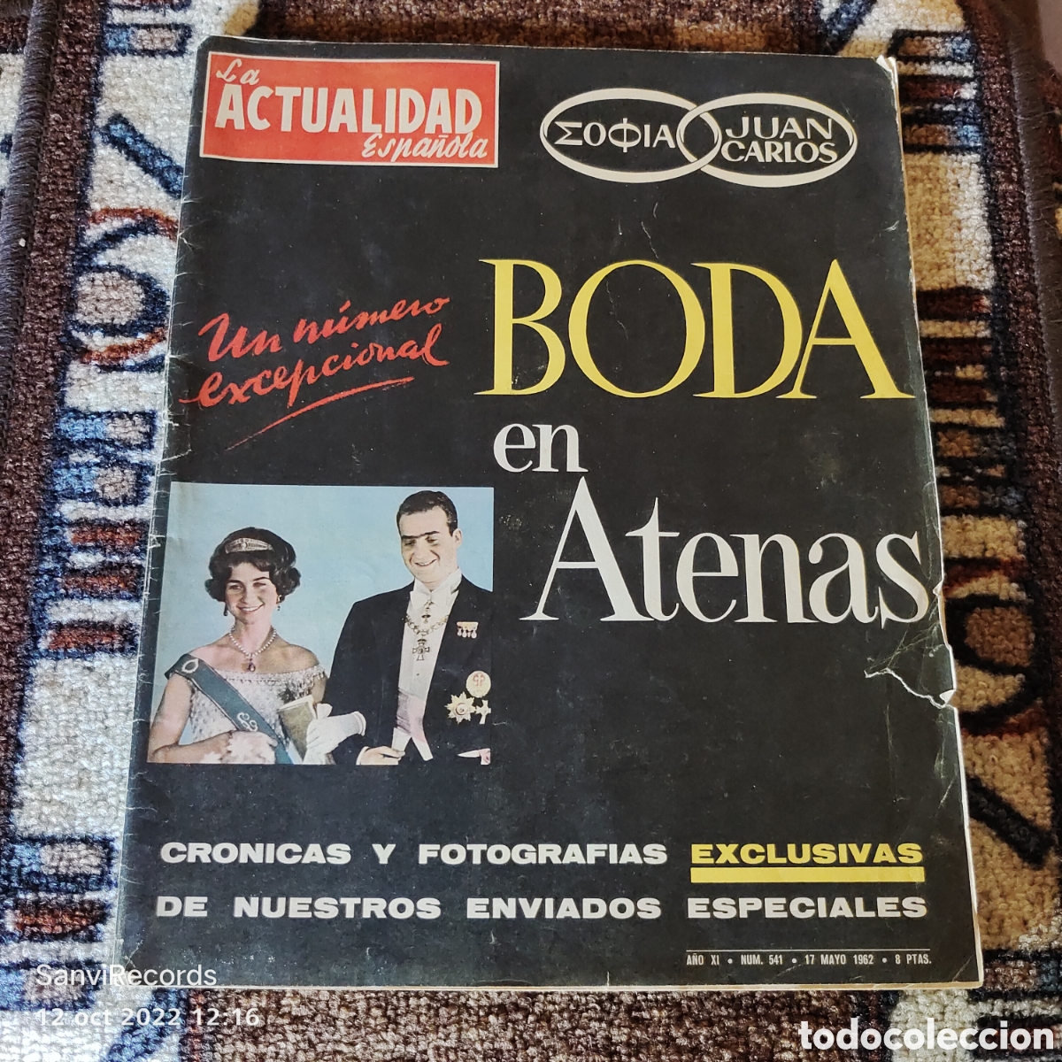 Coleccionismo de revistas y peri&oacute;dicos: LA ACTUALIDAD ESPA&Ntilde;OLA N&deg; 541: BODA EN ATENAS (A&Ntilde;O XI, MAYO 1962)