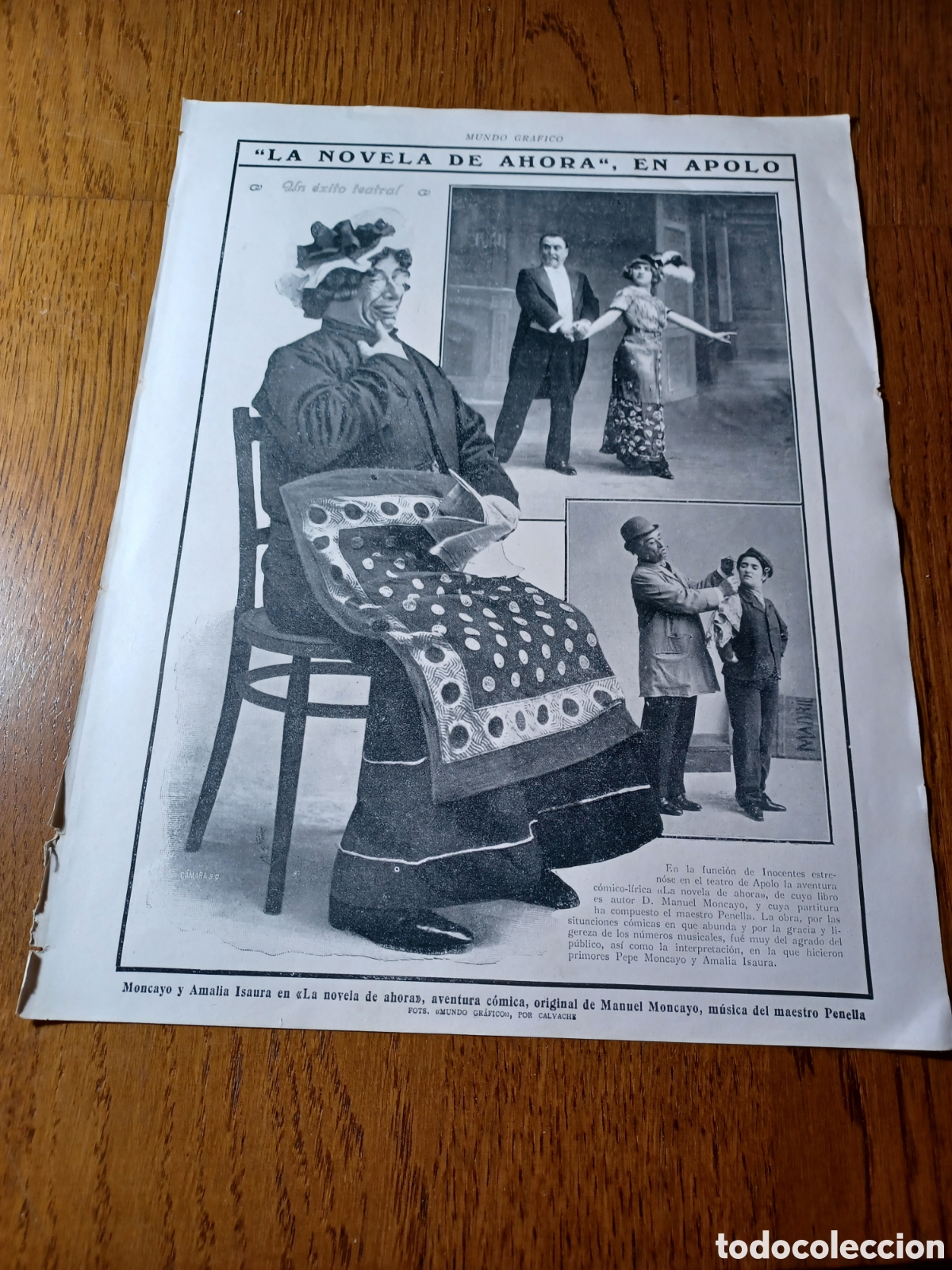 Coleccionismo de Revistas y Peri&oacute;dicos: LA NOVELA DE AHORA . TEATRO APOLO. MONCAYO Y AMALIA ISAURA . HOJA A&Ntilde;O 1912 29 X 22 CM