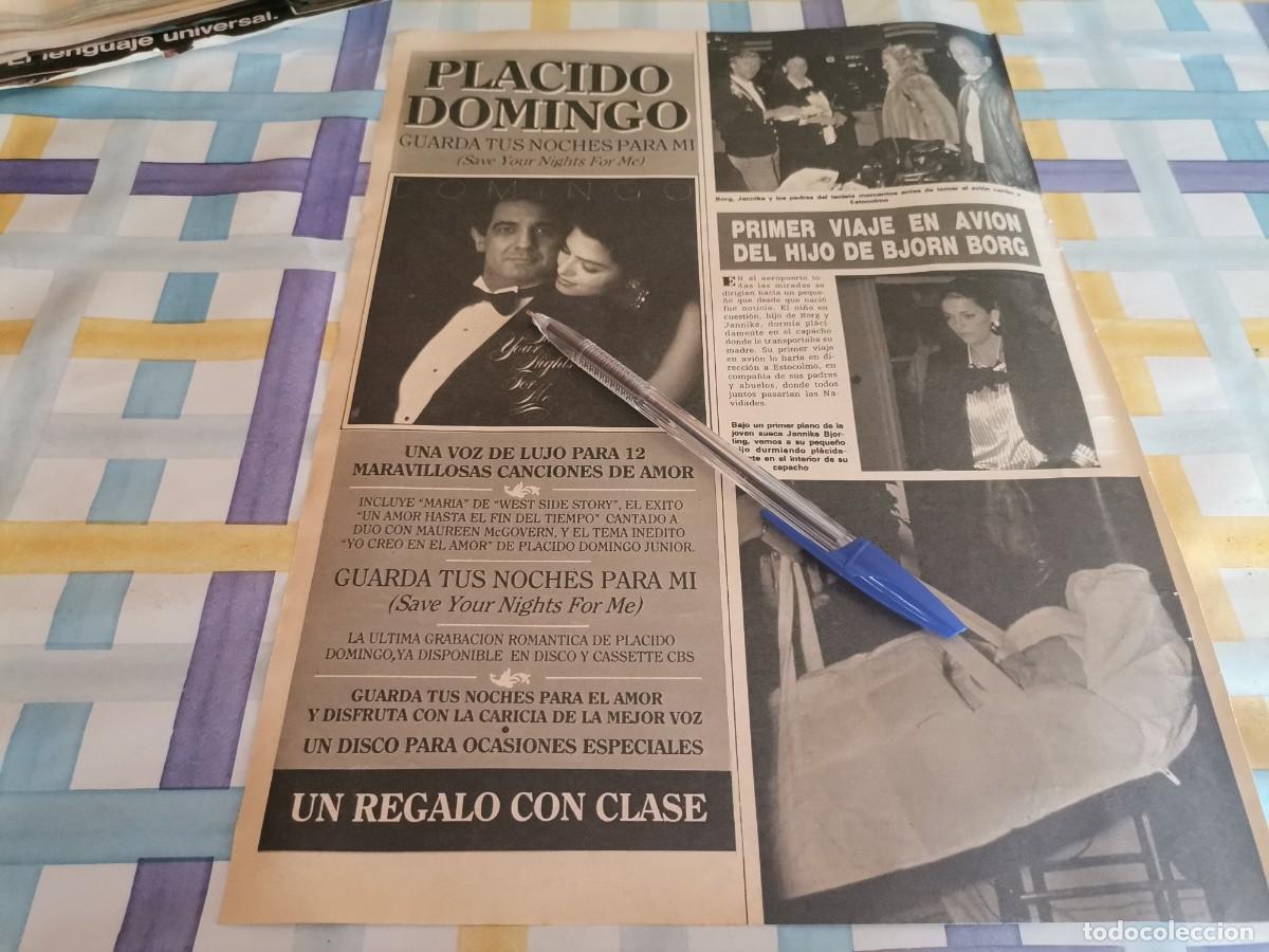 Coleccionismo de Revistas y Peri&oacute;dicos: PL&Aacute;CIDO DOMINGO, HIJO DE BJORN BORG REVERSO JULIO IGLESIAS RECORTE REVISTA 1985