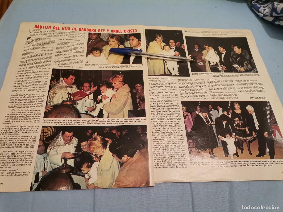 Coleccionismo de revistas y peri&oacute;dicos: BAUTIZO DEL HIJO DE BARBARA REY Y ANGEL CRISTO REVERSO GRUPO INFANTIL NINS RECORTE REVISTA 1982
