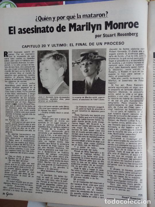 Coleccionismo de Revistas y Peri&oacute;dicos: EL ASESINATO DE MARILYN MONROE en garbo capitulo 20