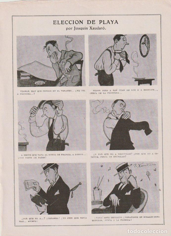 Sammeln von Zeitschriften und Zeitungen: Elecci&oacute;n de playa / humor de Joaqu&iacute;n Xaudar&oacute; -1923