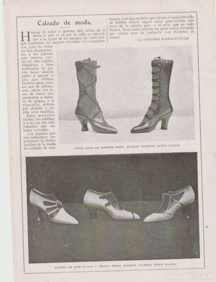 Collection Magazines and Newspapers: * MODA FEMENINA * Calzados modelos Julienne; reverso accesorios: gorrito, mu&ntilde;eco de bolsillo - 1923