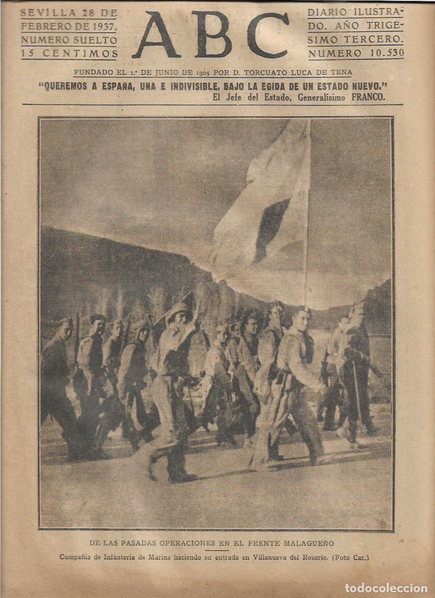 Collection Magazines and Newspapers: 1937 GUERRA VILLANUEVA DEL ROSARIO ENTRADA INFANTERIA MARINA GONZALEZ BYASS DOMECQ CORONA MACARENA