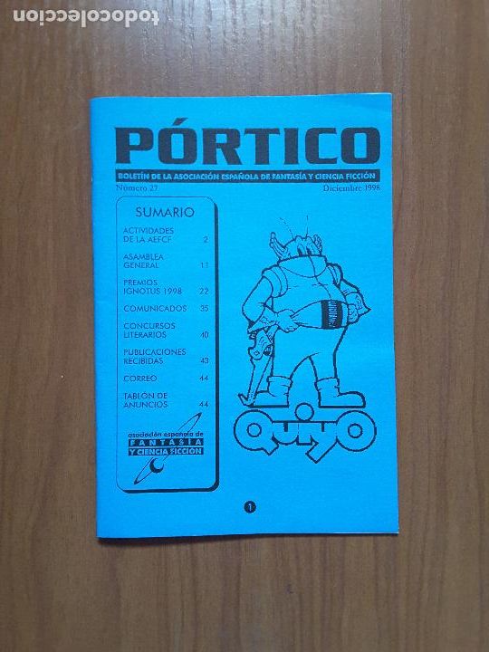 Colecionismo de Revistas e Jornais: P&oacute;rtico 27. Bolet&iacute;n de la Asociaci&oacute;n Espa&ntilde;ola de Fantas&iacute;a y Ciencia Ficci&oacute;n.
