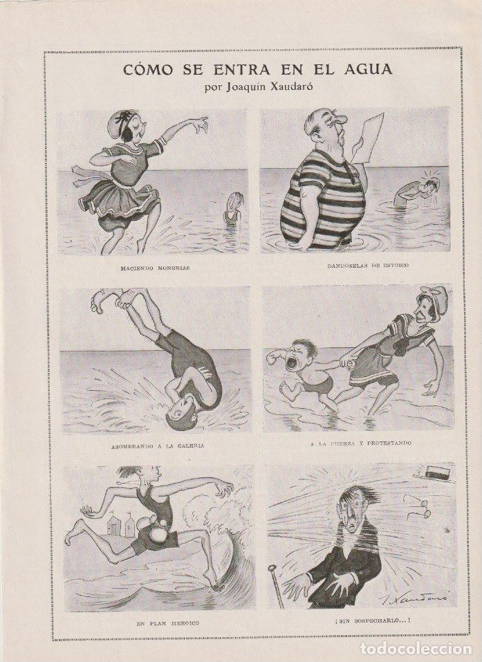Colecionismo de Revistas e Jornais: C&oacute;mo se entra en el agua / historieta de humor por Joaqu&iacute;n Xaudar&oacute; - 1923