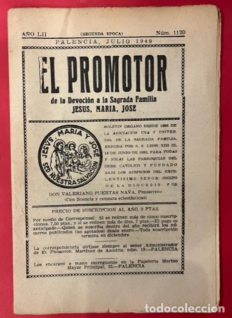 Coleccionismo de Revistas y Peri&oacute;dicos: PALENCIA 1949, EL PROMOTOR DE LA DEVOCION A LA SAGRADA FAMILIA, BOLETIN